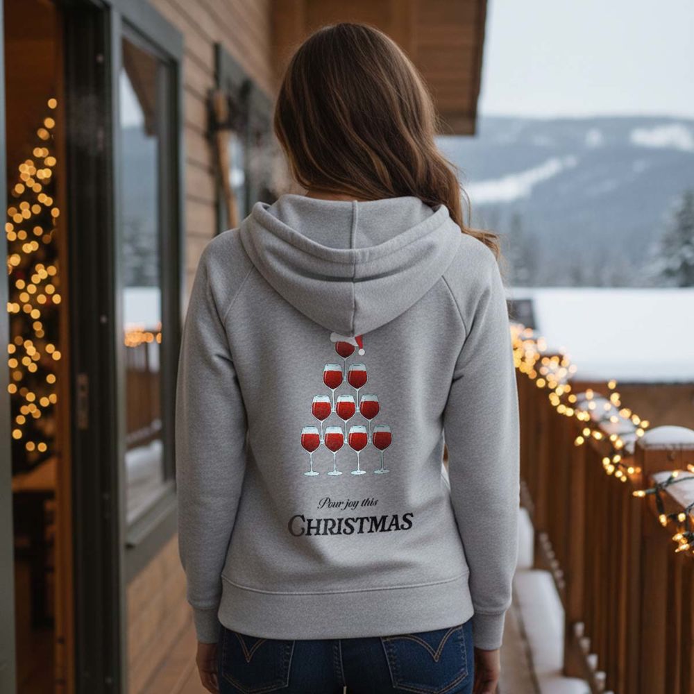 Personalisierbarer Wein Weihnachtskapuzenpullover