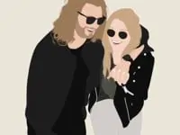 Custom Illustration 2 Person Poster