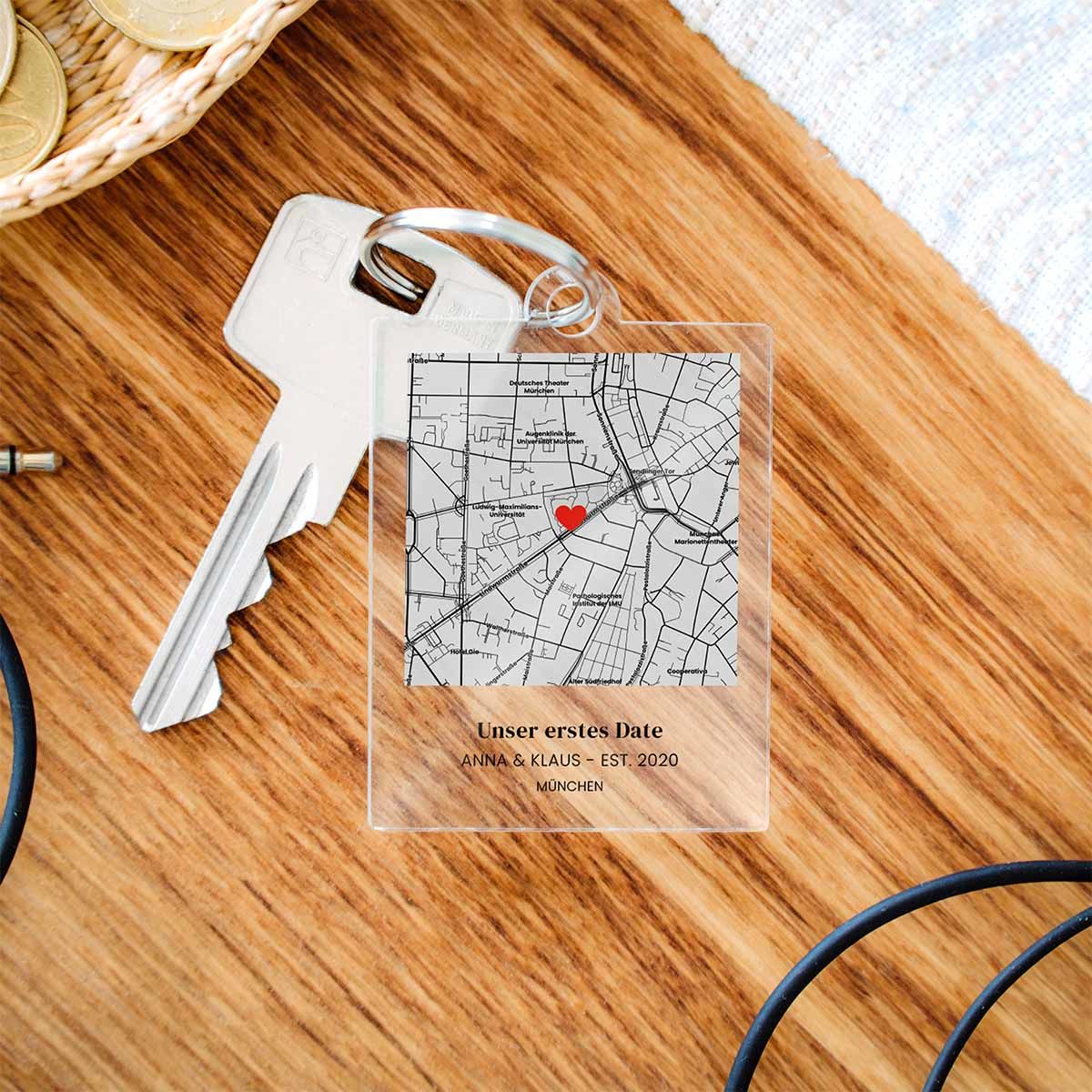Personalised Acrylic Map Keychain