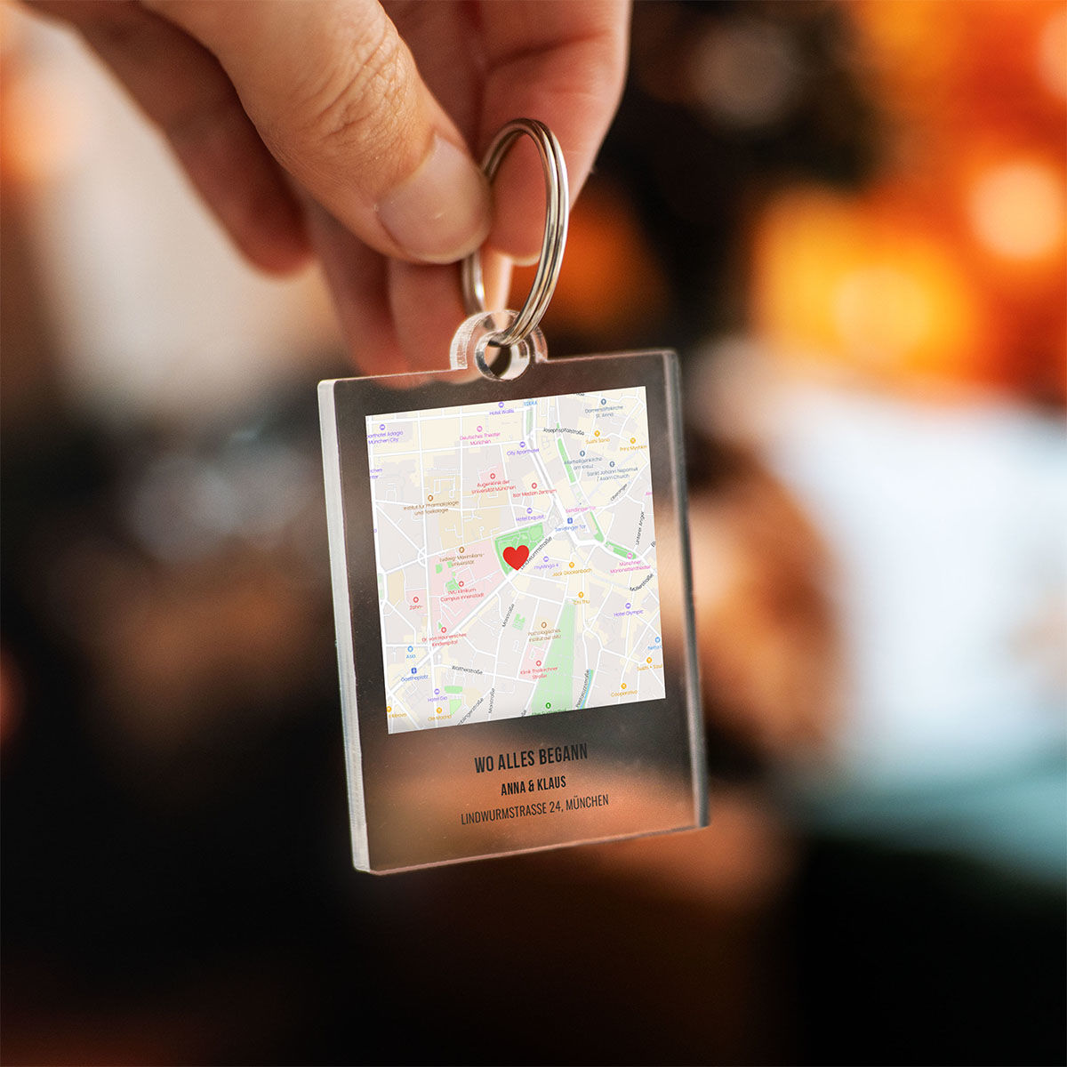 Personalised Acrylic Map Keychain