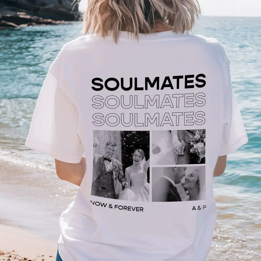 Personalised T-Shirt with Black and White Photos and Text