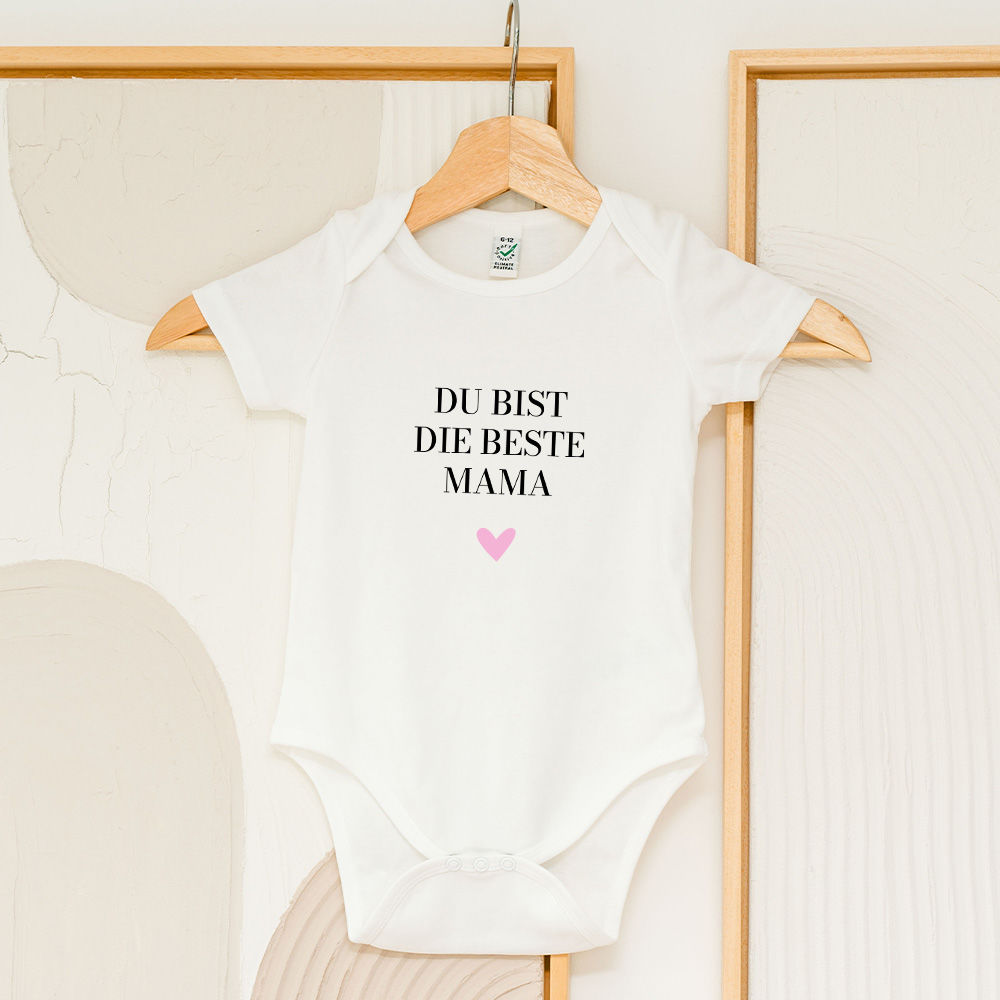Personalised Baby Grow With Heart and Text