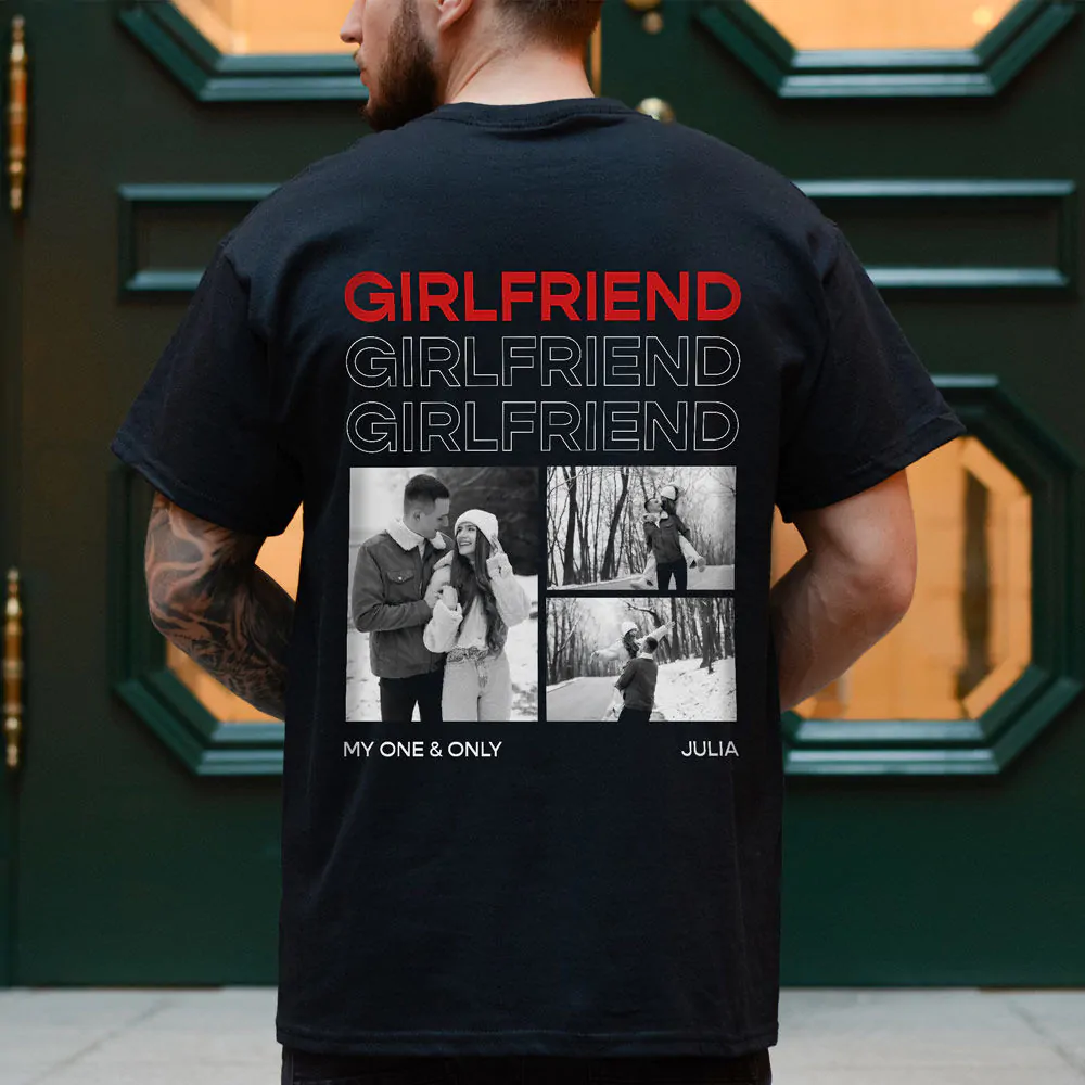 Personalised T-Shirt with Black and White Photos and Text