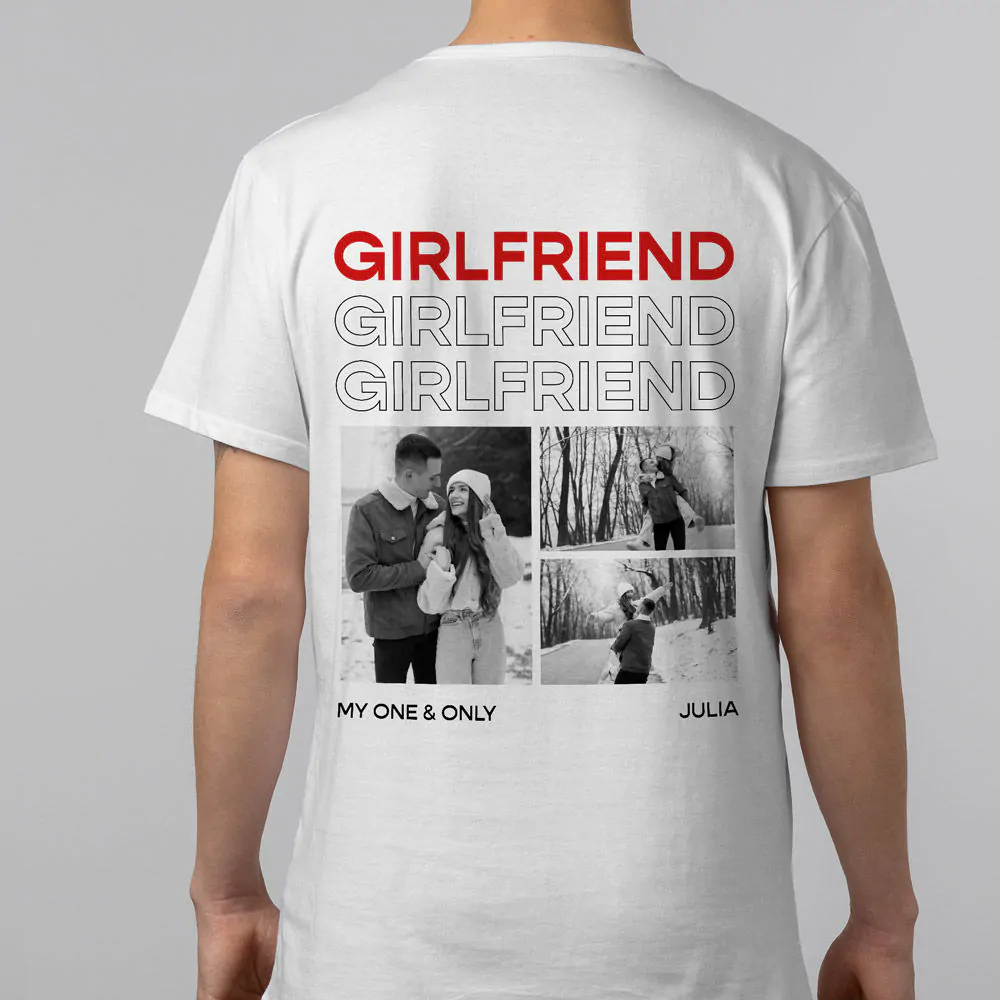 Personalised T-Shirt with Black and White Photos and Text