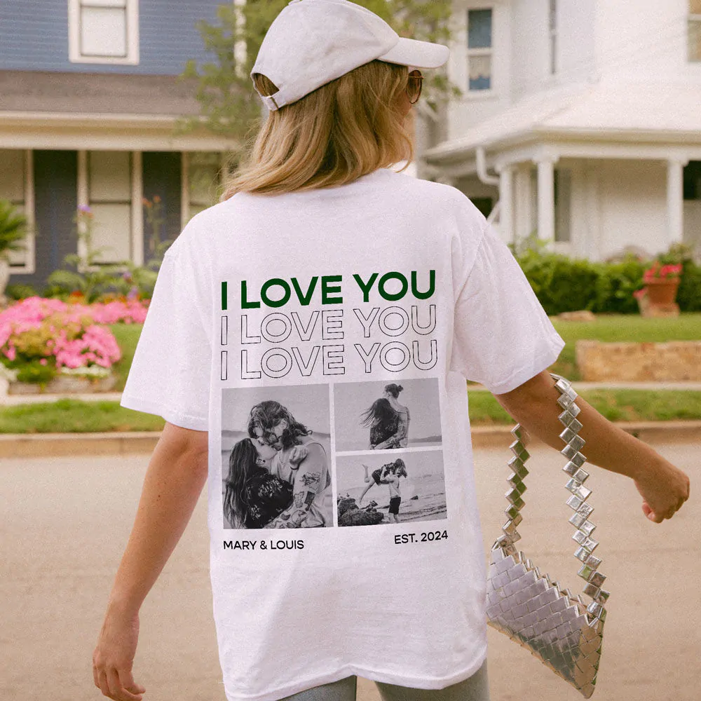 Personalised T-Shirt with Black and White Photos and Text
