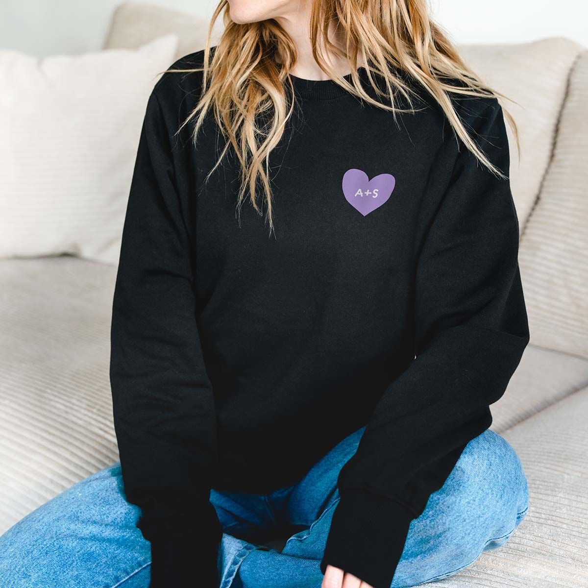 Personalised Sweatshirt With Heart Initials