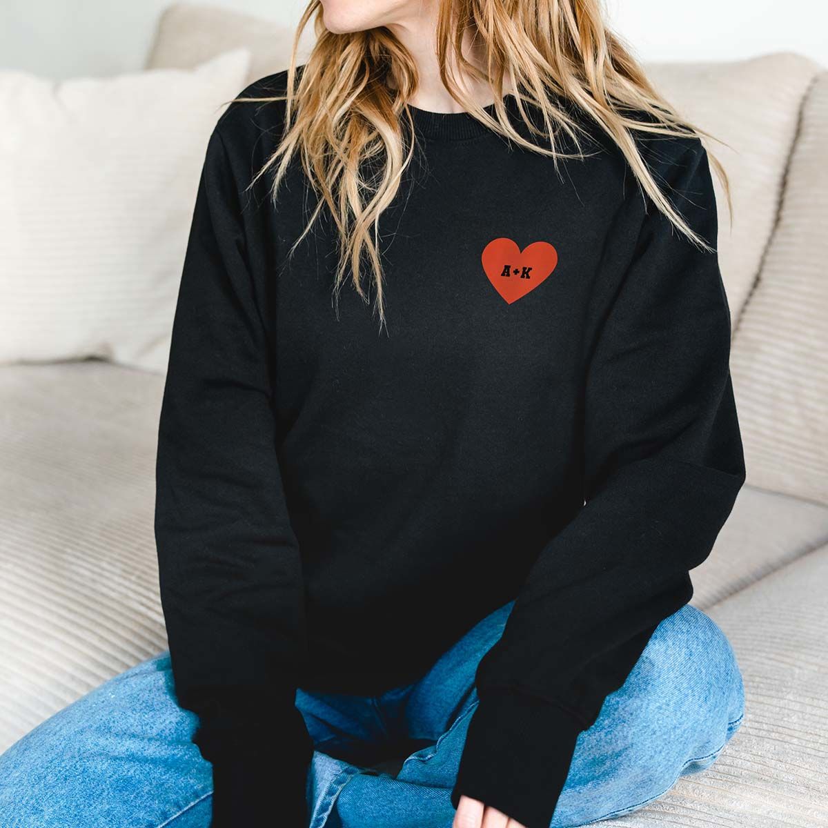 Personalised Sweatshirt With Heart Initials