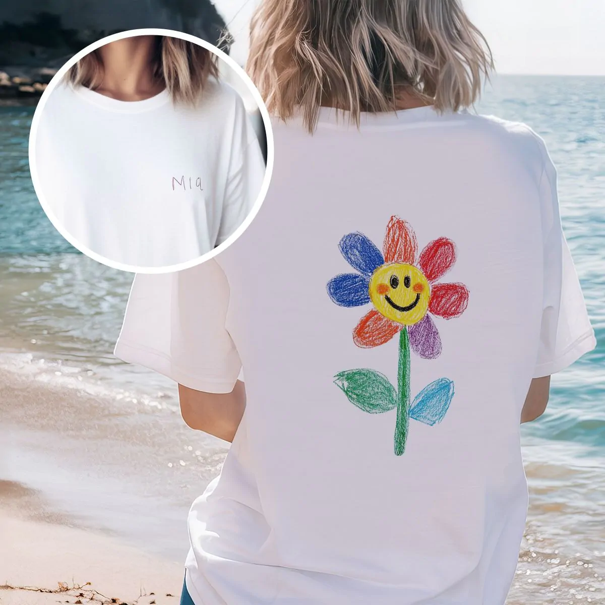 Personalised T-Shirt with Dual-Sided Drawing