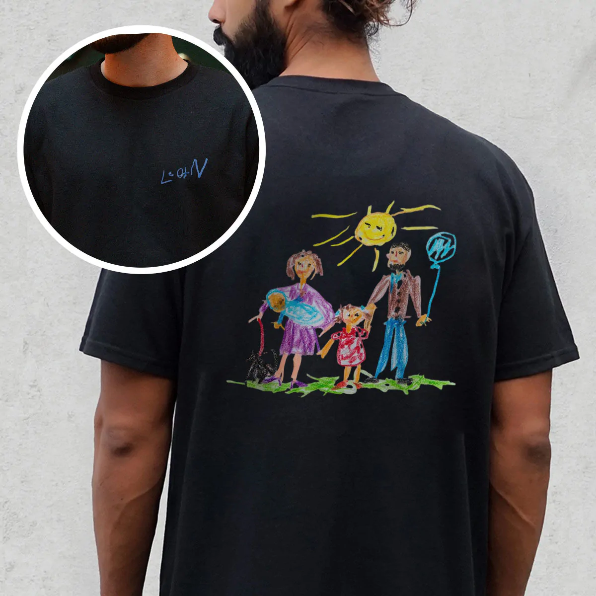 Personalised T-Shirt with Dual-Sided Drawing