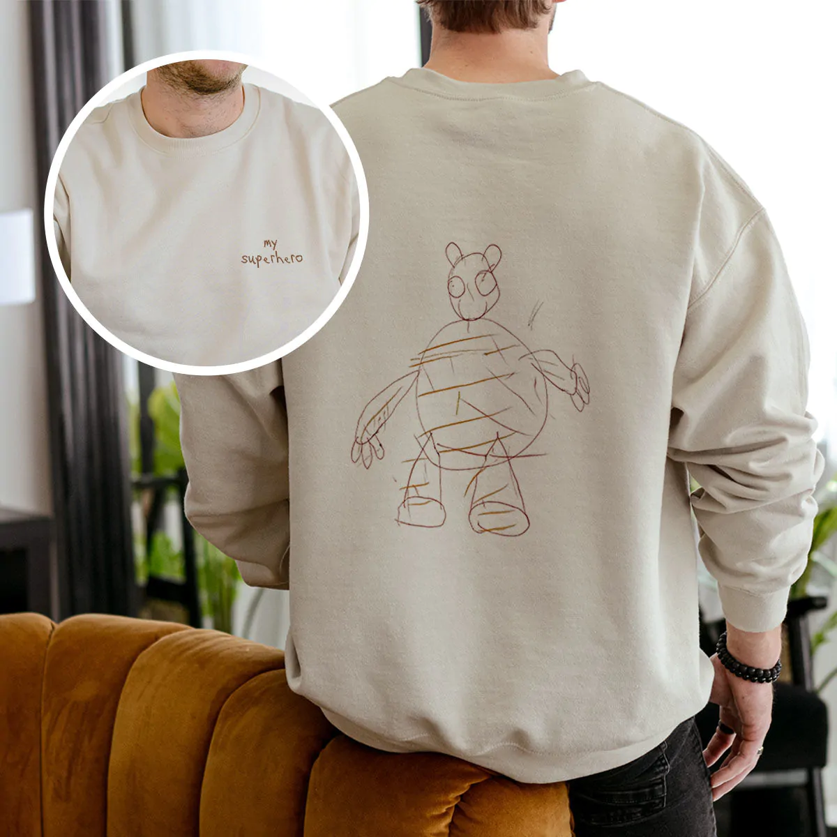 Personalised Sweatshirt with Dual-Sided Drawing