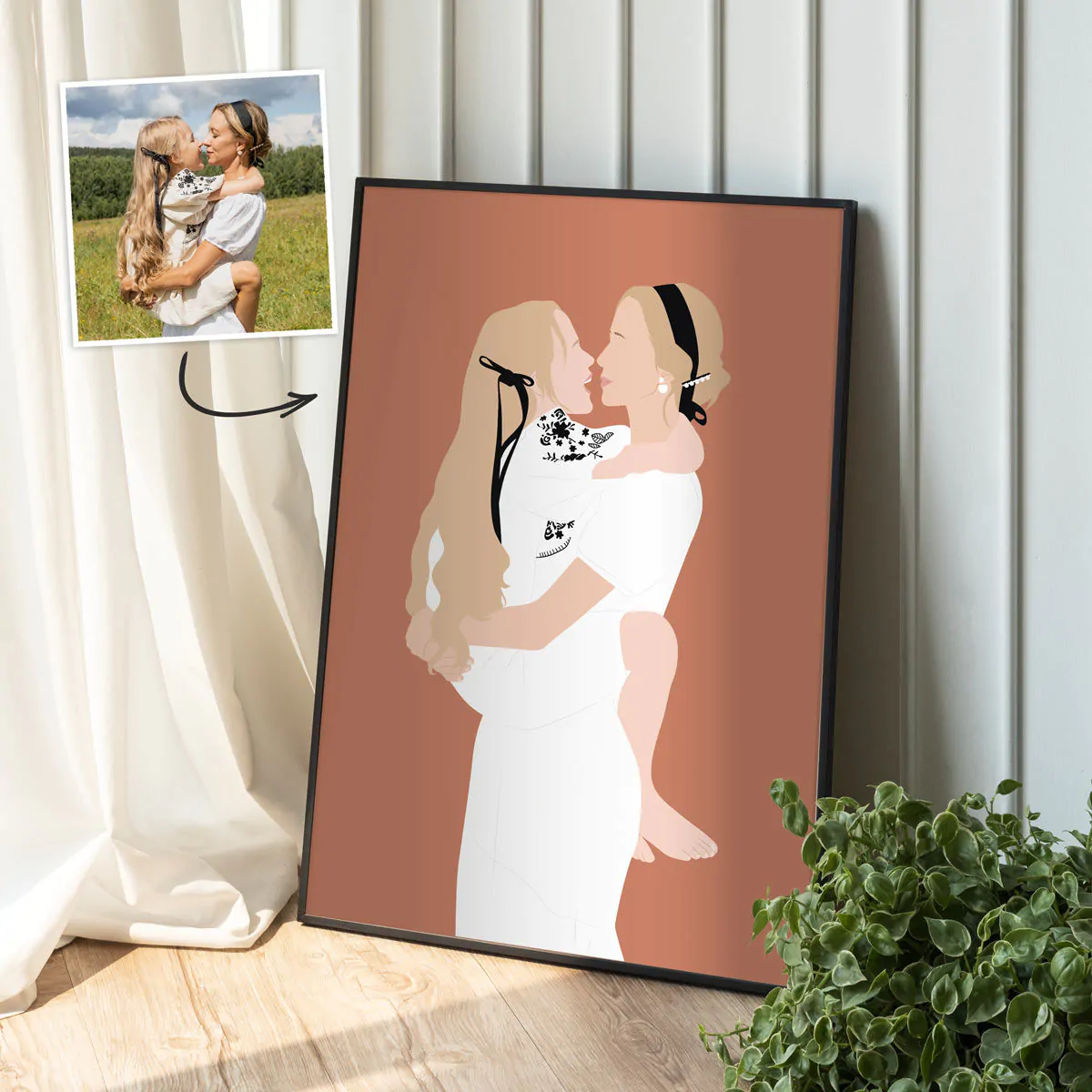 Custom Illustration 2 Person Poster