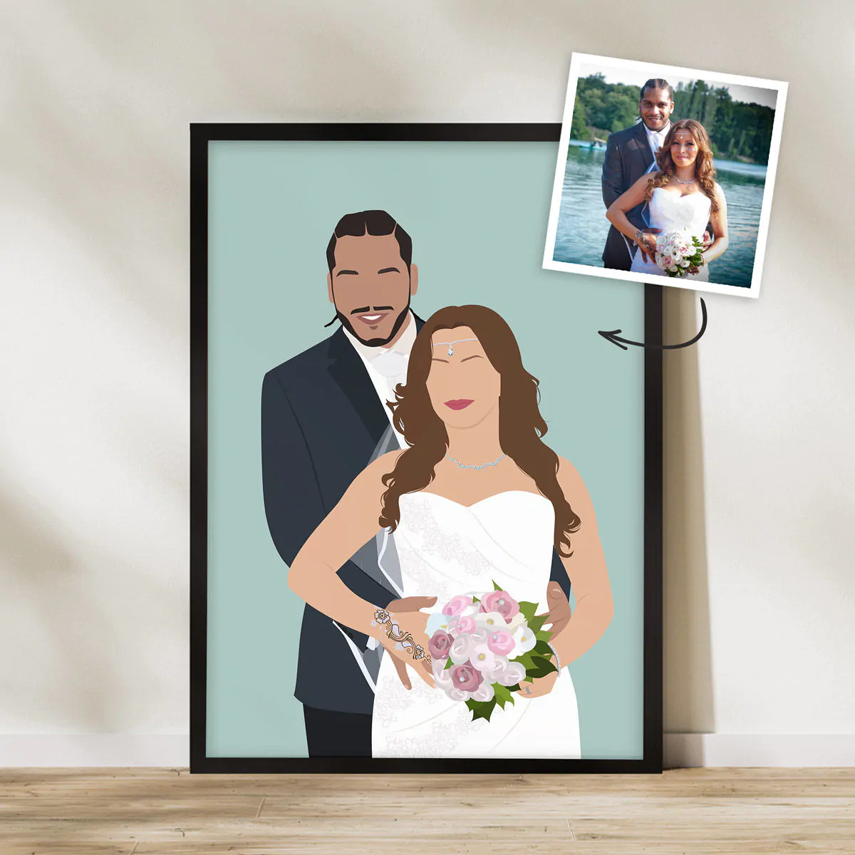 Custom Illustration 2 Person Poster