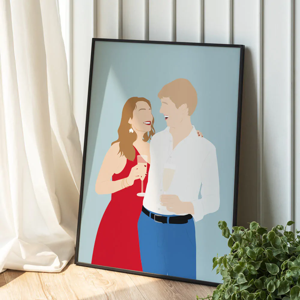 Custom Illustration 2 Person Poster