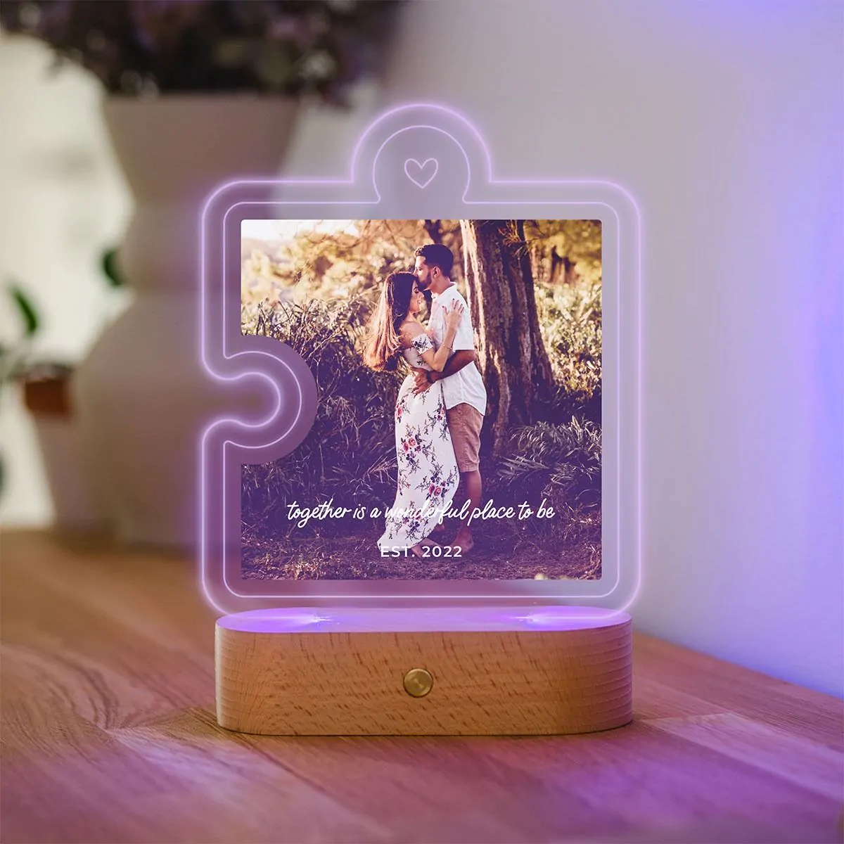 Personalised Puzzle Piece LED Lamp