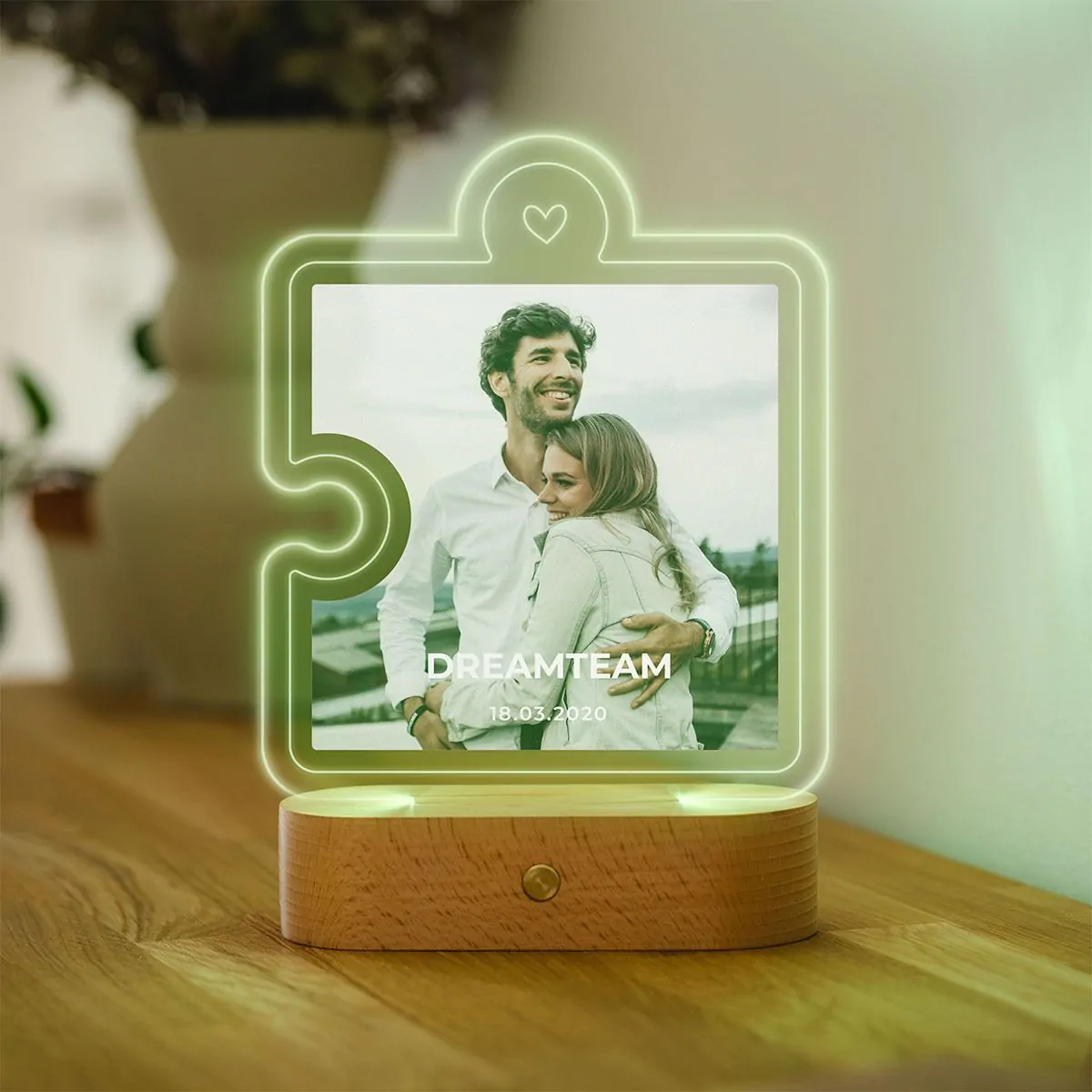 Personalised Puzzle Piece LED Lamp