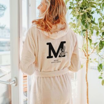 Personalised monogram bathrobe