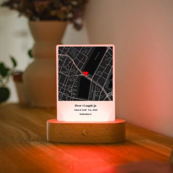 Personalised 'Where It All Began' Map LED Lamp
