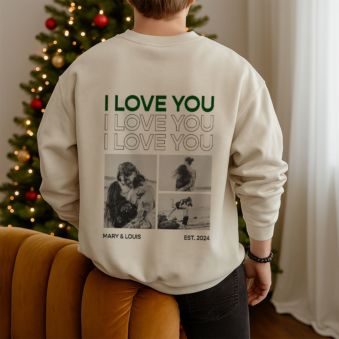 Personalised Sweatshirt with Monochrome Photos and Text