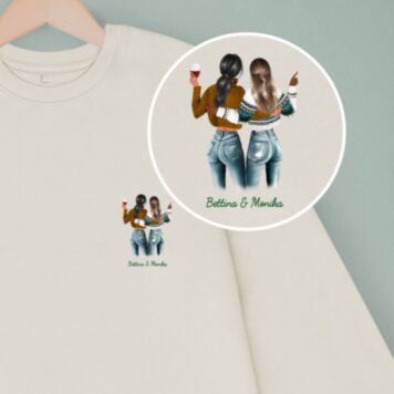Personalised Sweater with Two Friends Illustration