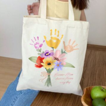 Personalised Handprint Bouquet Tote Bag