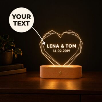 Personalised LED heart lamp