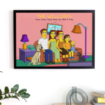 Personalised Cartoon Family Illustration Poster
