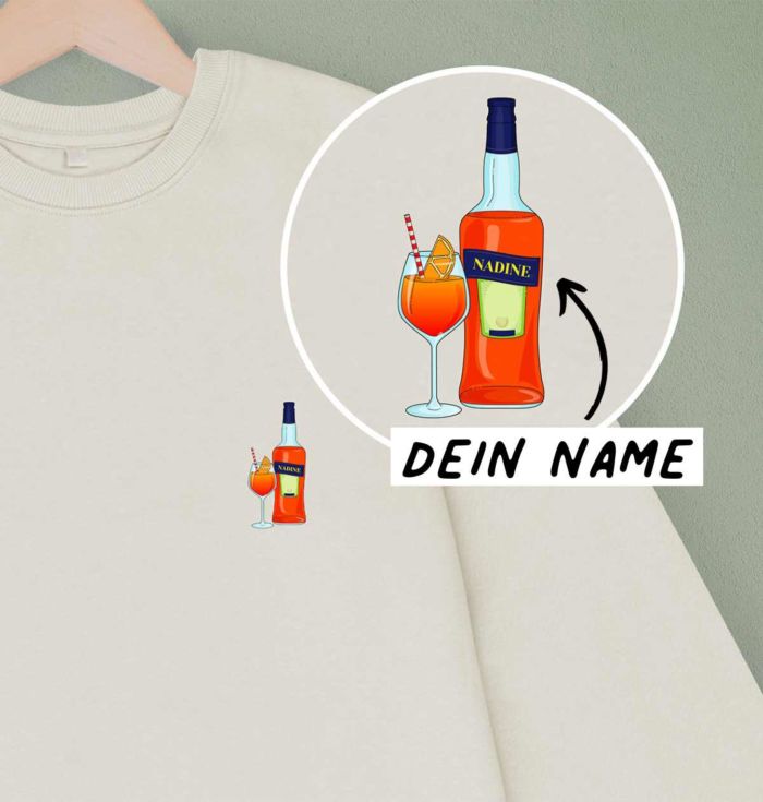 Personalised Drinks Sweatshirt With Name