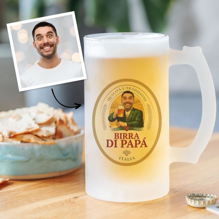 Personalised Beer Stein with Face and Logo