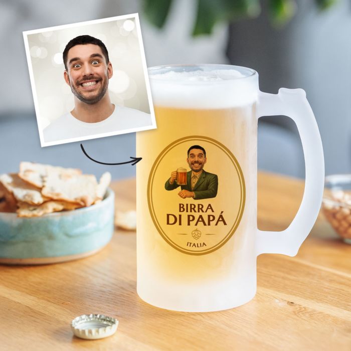 Personalised Beer Stein with Logo and Face