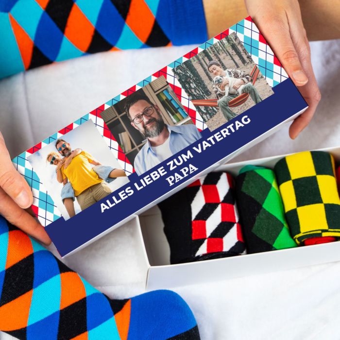 5 x Sock Pairs With Personalised Gift Box