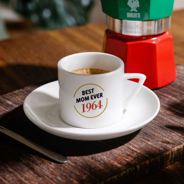 Personalised Espresso Cup With Year And Message