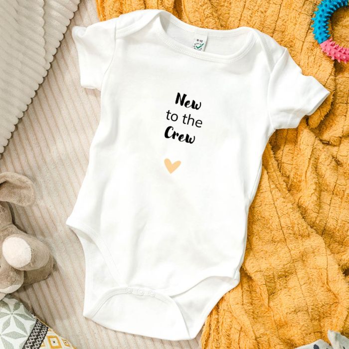 Personalised Baby Grow With Heart and Text