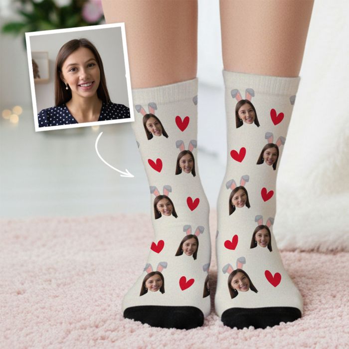 Personalised Bunny Face Socks