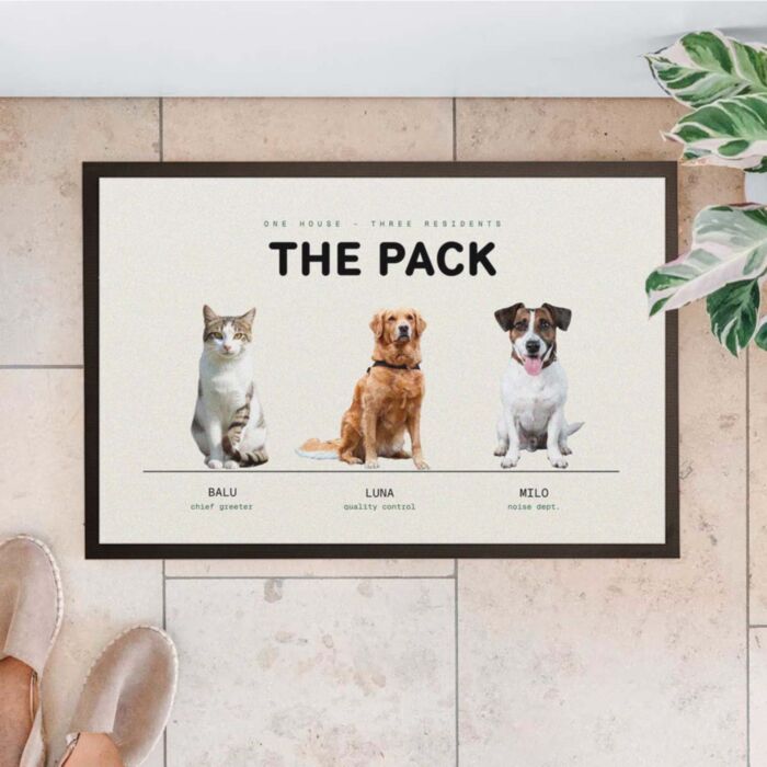 Personalised Doormat With Photo and Pet Names