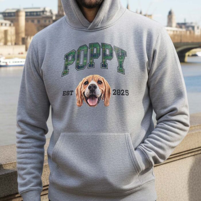 Personalised Hoodie with Pet Photo, Name and Year