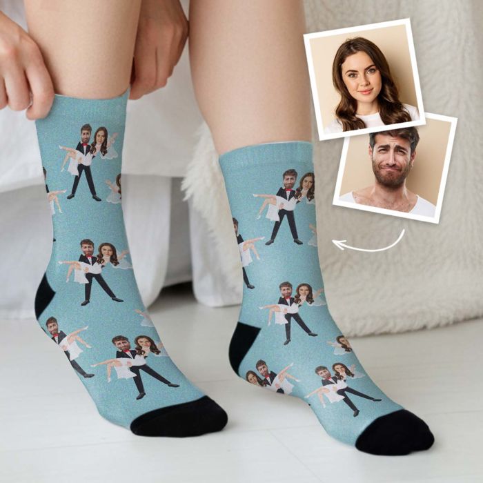 Personalised 2 Photo Wedding Socks