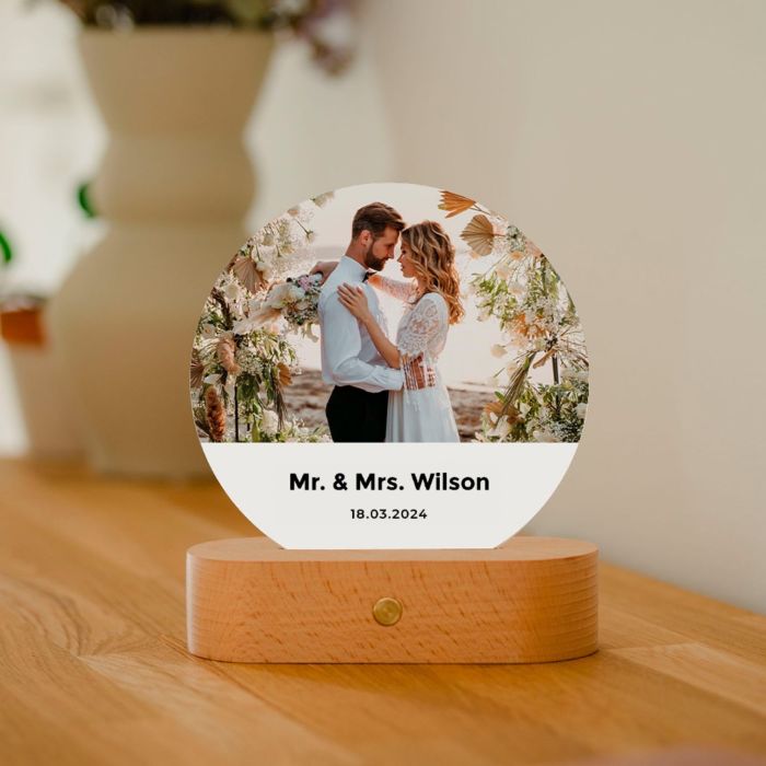 Personalised LED Lamp with Photo And Caption
