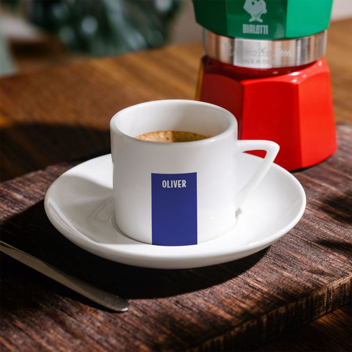 Personalised Colour Block Espresso Cup With Name