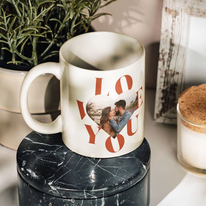 Personalised Heart Photo Mug