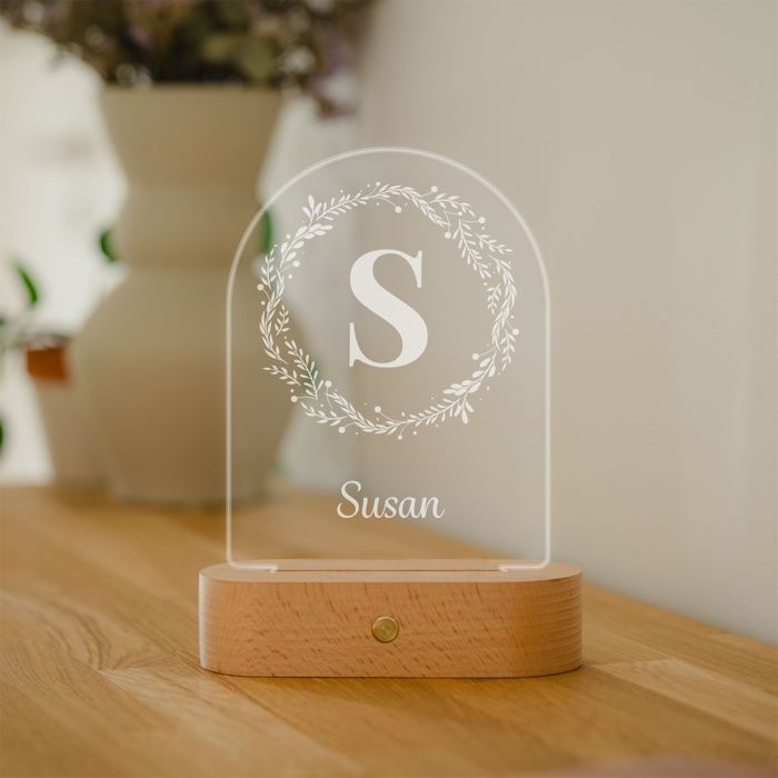 Personalised LED Lamp with Monogram