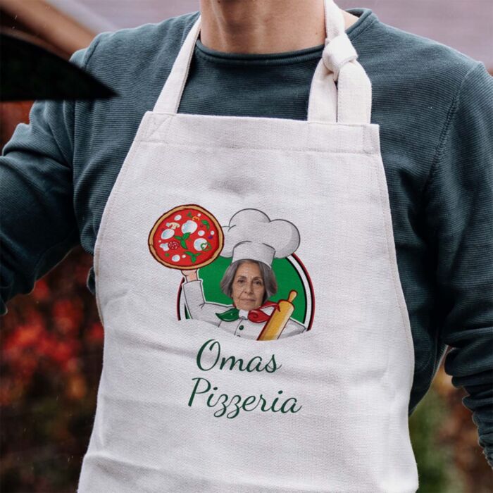 Personalisierbare Schürze Pizzeria mit Gesicht - Design