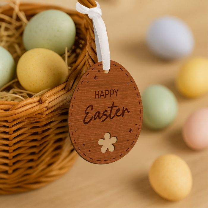 Personalised Easter Egg Hanging Decorations with Text - Set of 2