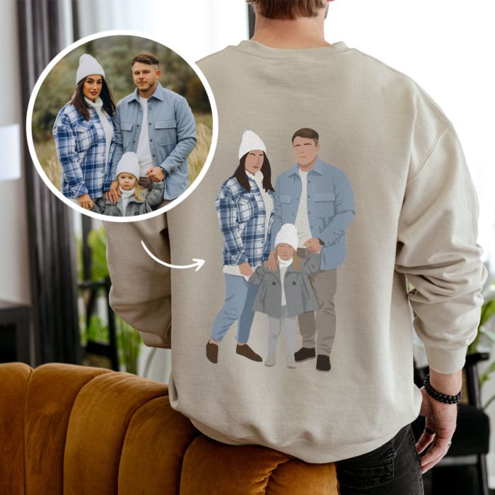 Personalised sweater with AI illustration