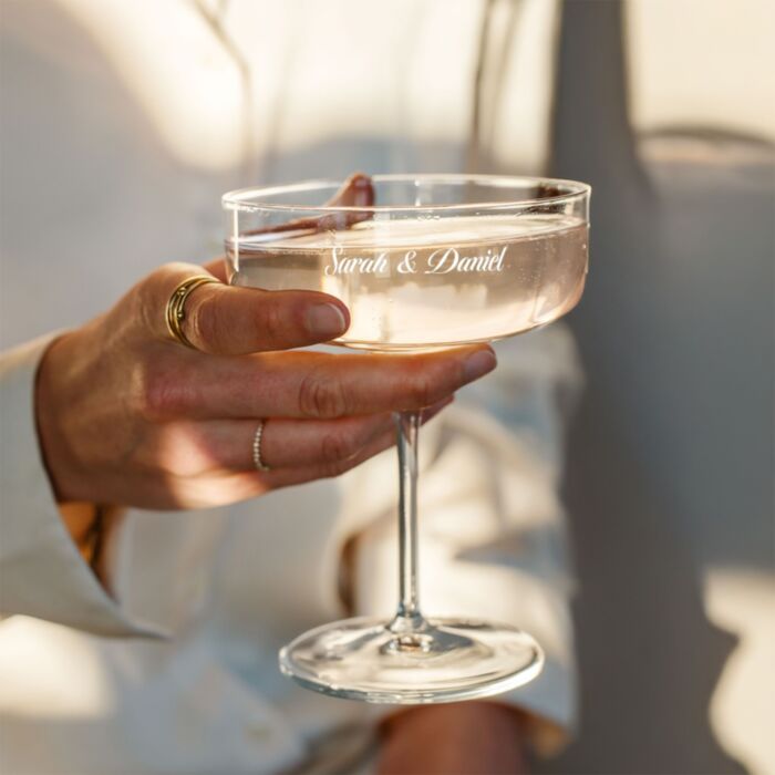 Personalised Champagne Coupe Glass with Engraving