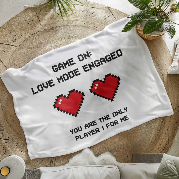 Personalised Pixel Hearts Blanket