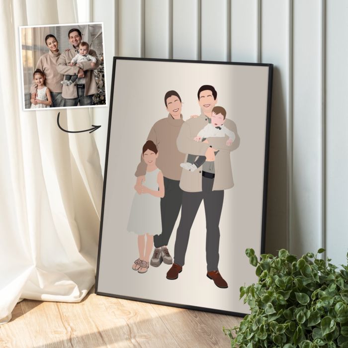 Custom Illustrated 4 Person Poster