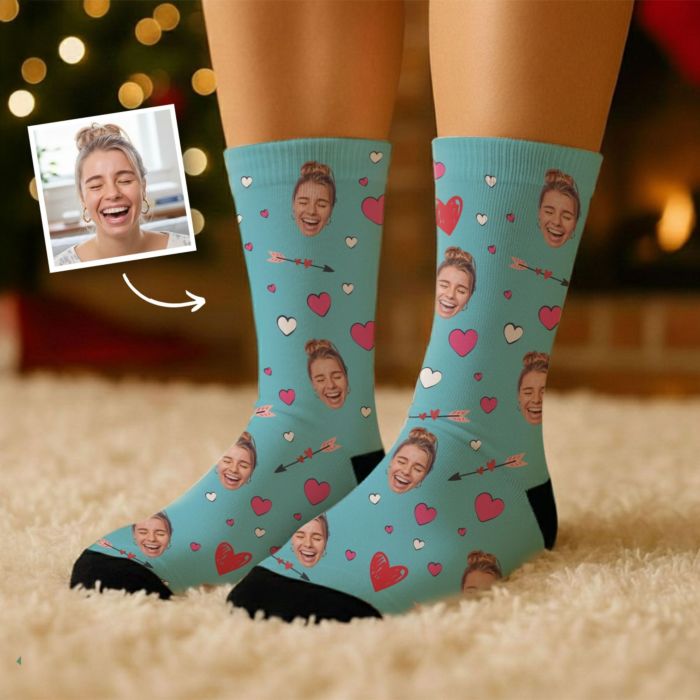 Personalised Love-Themed Face Socks