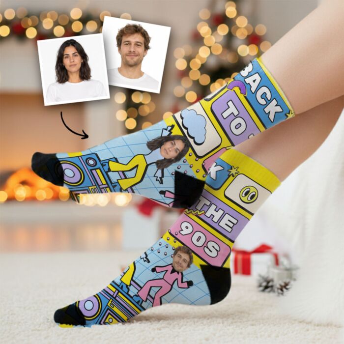 Personalised Photo Socks with Face - Back to the 90s