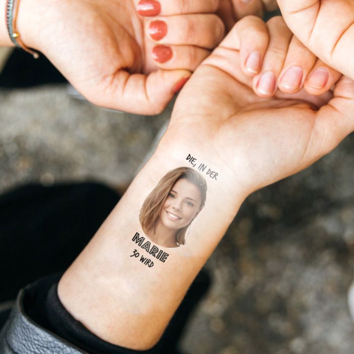 Personalised Temporary Tattoos With Photo And Message