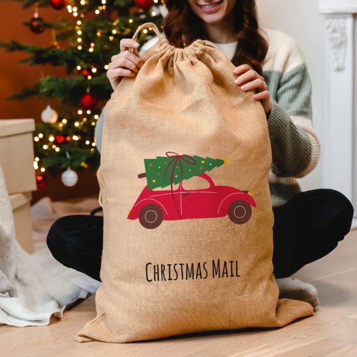 Personalised Christmas Sack with Illustration and Text
